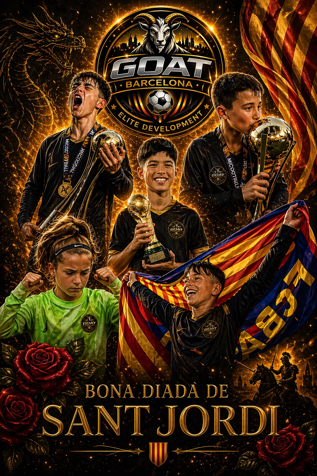 Youth players in a Barcelona football environment