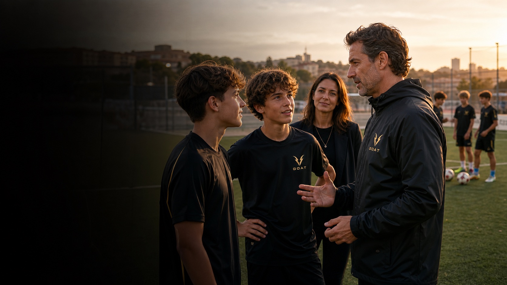 Familia comparando las mejores academias de fútbol en Barcelona