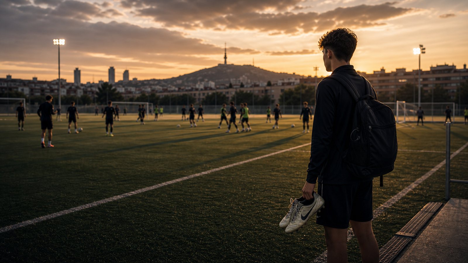 International player and family evaluating La Masia pathway in Barcelona