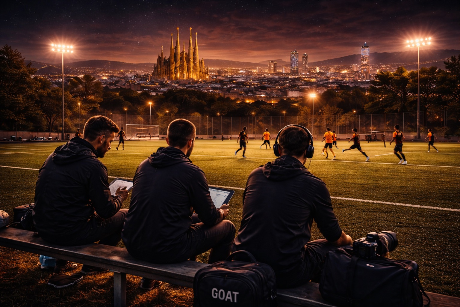 Football scouts in Spain